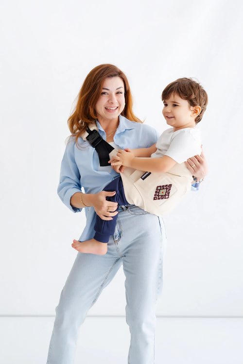 Bej Helvacı Kilim tinytrek yan sling çocuk taşıyıcı - görsel 5