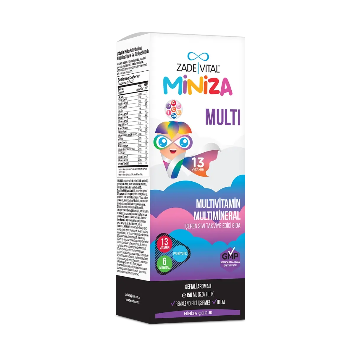 Zade Vital Miniza Multi Multivitamin - Sıvı Takviye Edici Gıda 150ml