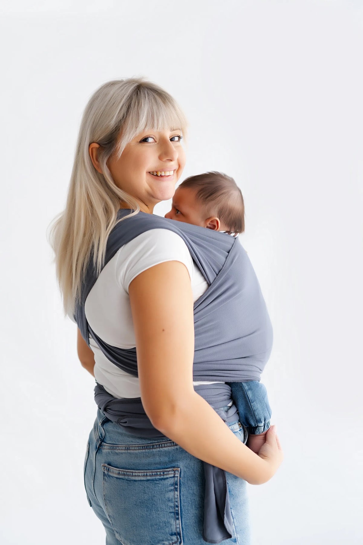 tinytrek Pamuklu Esnek Wrap Sling- Bebek Taşıma Şalı-Bebeklere Uygun Premium Kumaş - görsel 5