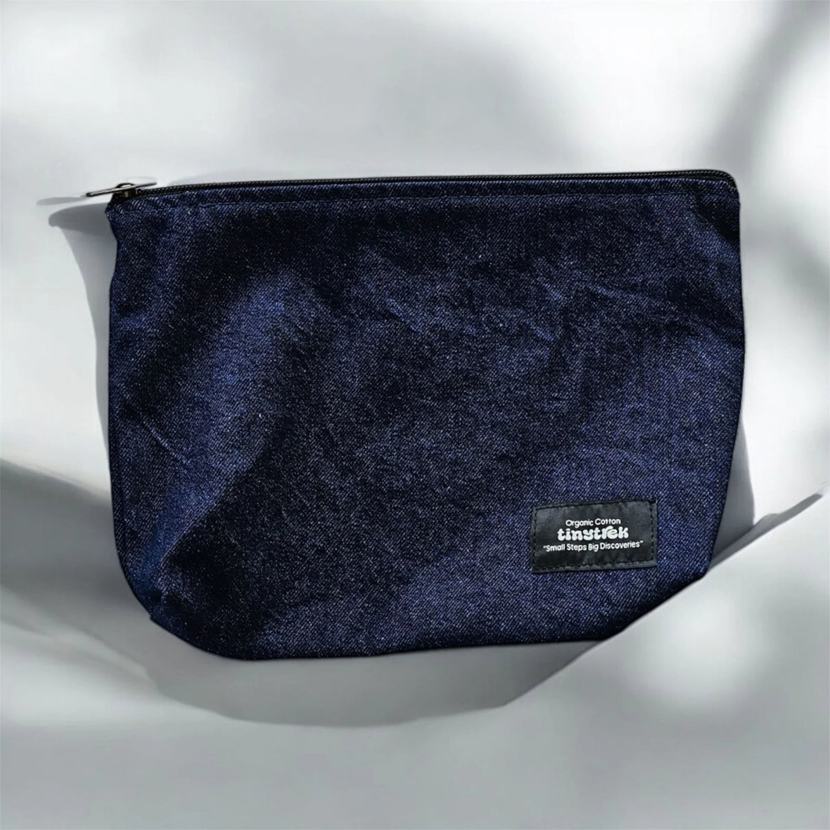 tinytrek %100 Pamuk Fermuarlı Denim Organizer Çanta - Makyaj Çantası - Seyahat Çantası