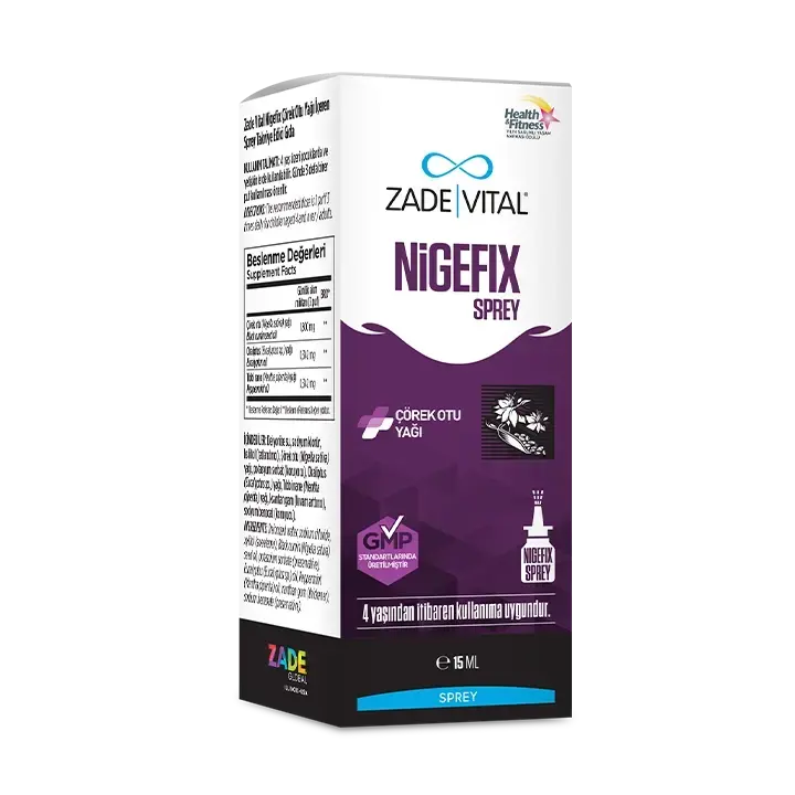 Zade Vital Nigefix Sprey 15 ml - Çörek Otu Yağı İçeren Takviye Edici Gıda Unisex Kullanım