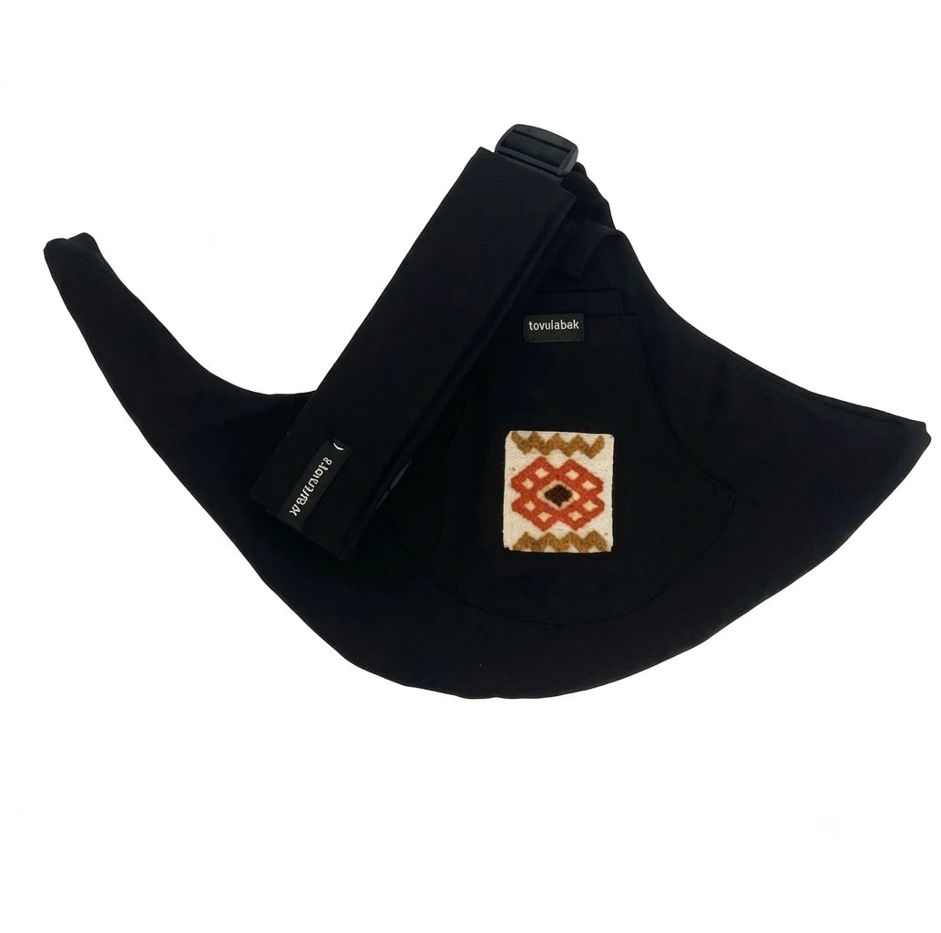 Siyah Helvacı Kilim tinytrek yan sling çocuk taşıyıcı