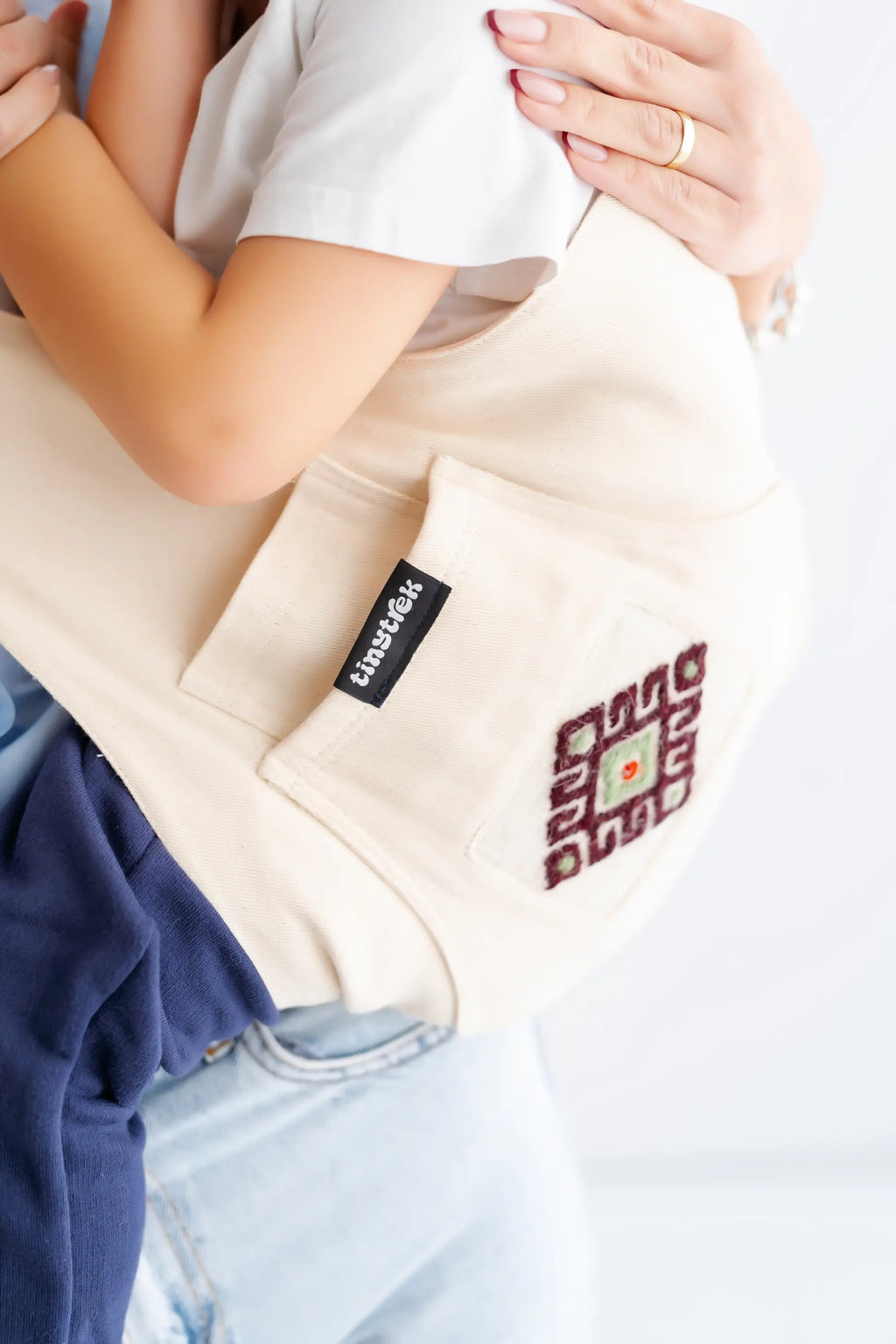Bej Helvacı Kilim tinytrek yan sling çocuk taşıyıcı - görsel 3