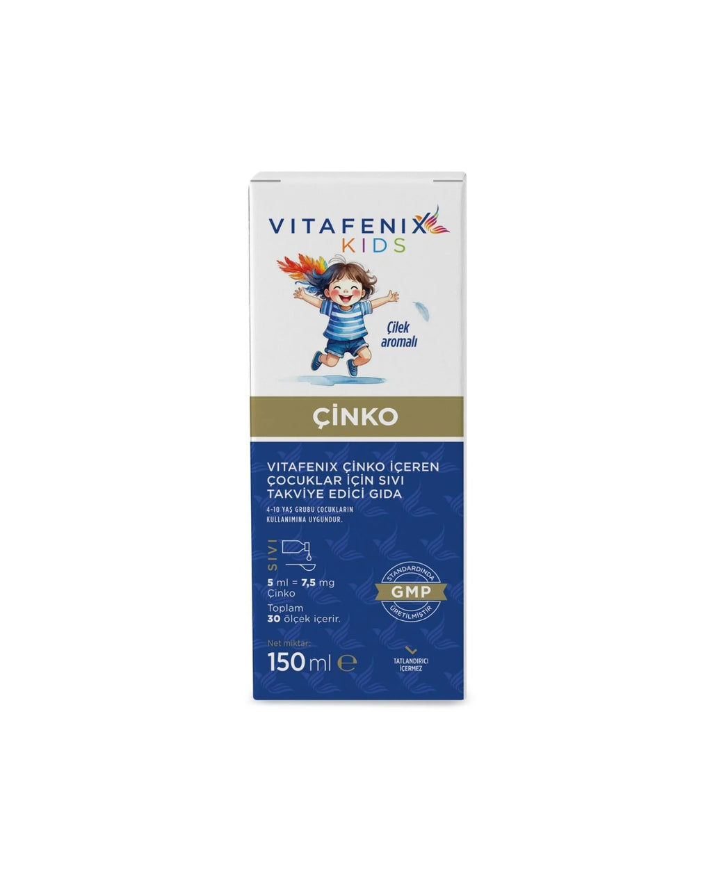 Vitafenix - Çocuklar İçin Çinko İçeren Sıvı Takviye Edici Gıda 150ml Cam Şişe (30 porsiyon)