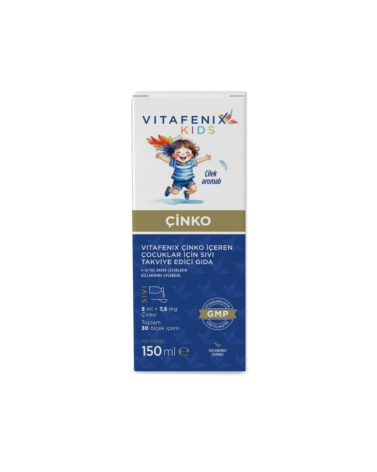 Vitafenix - Çocuklar İçin Çinko İçeren Sıvı Takviye Edici Gıda 150ml Cam Şişe (30 porsiyon)