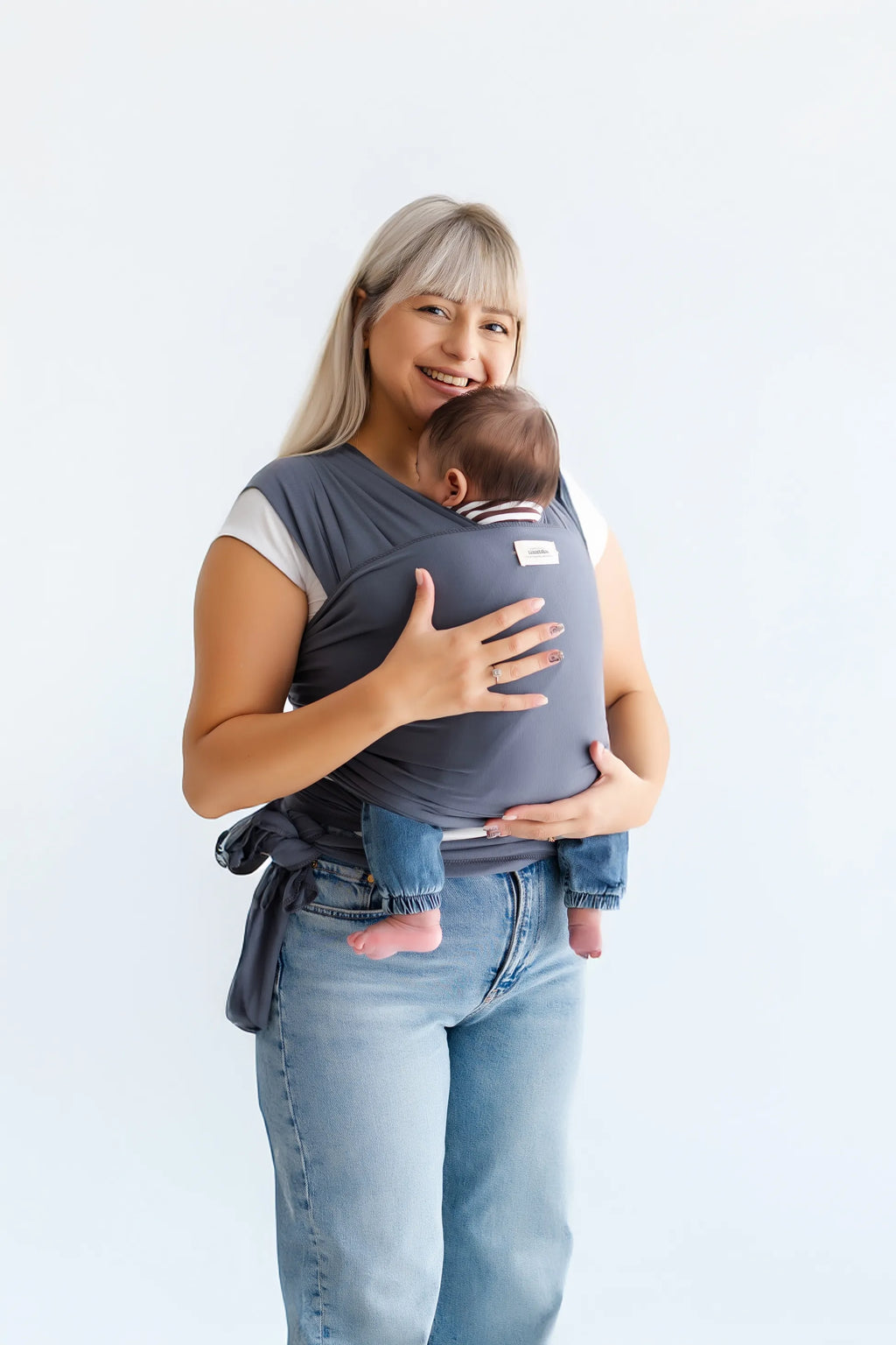 tinytrek Pamuklu Esnek Wrap Sling- Bebek Taşıma Şalı-Bebeklere Uygun Premium Kumaş - görsel 7